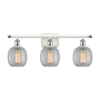 Innovations Lighting Belfast 3 Light 26" Wide Bathroom Vanity Light White and Polished Chrome / Clear Crackle