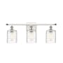 Innovations Lighting Cobbleskill 3 Light 26" Wide Vanity Light White and Polished Chrome / Deco Swirl