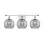 Innovations Lighting Athens Deco Swirl 3 Light 28" Wide Vanity Light White Polished Chrome / Light Smoke Deco Swirl