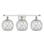 Innovations Lighting Farmhouse Rope 3 Light 26" Wide Bathroom Vanity Light White and Polished Chrome / Clear Glass