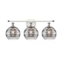Innovations Lighting Rochester 3 Light 28" Wide Vanity Light White Polished Chrome / Light Smoke