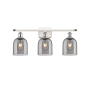 Innovations Lighting Bella 3 Light 26" Wide Vanity Light White Polished Chrome / Light Smoke