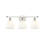 Innovations Lighting Bristol 3 Light 28" Wide Vanity Light White and Polished Chrome / Matte White