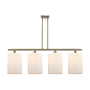 Innovations Lighting Cobbleskill 4 Light 48" Wide Linear Pendant Antique Brass / Matte White