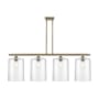 Innovations Lighting Cobbleskill 4 Light 48" Wide Linear Pendant Antique Brass / Clear