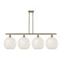 Innovations Lighting White Mouchette 4 Light 51" Wide Pendant Antique Brass / White Mouchette