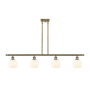 Innovations Lighting White Venetian 4 Light 48" Wide Pendant Antique Brass / White Venetian
