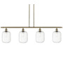 Innovations Lighting Preston 4 Light 48" Wide Linear Pendant Antique Brass / Clear