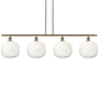 Innovations Lighting Brookhaven Sphere 4 Light 49" Wide Linear Pendant Antique Brass / Opal