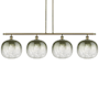 Innovations Lighting Brookhaven Sphere 4 Light 49" Wide Linear Pendant Antique Brass / Slate