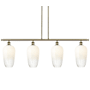 Innovations Lighting Brookhaven Flute 4 Light 48" Wide Linear Pendant Antique Brass / Opal