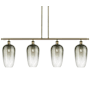 Innovations Lighting Brookhaven Flute 4 Light 48" Wide Linear Pendant Antique Brass / Slate