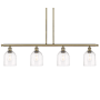 Innovations Lighting Bella 4 Light 48" Wide Linear Pendant Antique Brass / Clear