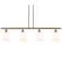 Innovations Lighting Bella 4 Light 48" Wide Linear Pendant Antique Brass / Gloss White