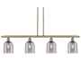 Innovations Lighting Bella 4 Light 48" Wide Linear Pendant Antique Brass / Light Smoke