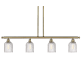 Innovations Lighting Bridal Veil 4 Light 48" Wide Linear Pendant Antique Brass / Clear