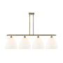 Innovations Lighting Bristol Glass 4 Light 51" Wide Linear Pendant Antique Brass / Matte White