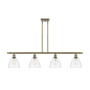 Innovations Lighting Bristol Glass 4 Light 48" Wide Linear Pendant with Shades Antique Brass / Clear