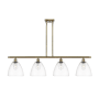 Innovations Lighting Bristol Glass 4 Light 48" Wide Linear Pendant Antique Brass / Clear