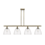 Innovations Lighting Bristol Glass 4 Light 48" Wide Linear Pendant Antique Brass / Seedy