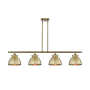Innovations Lighting Adirondack 4 Light 48" Wide Linear Pendant Antique Brass