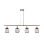 Innovations Lighting Belfast 4 Light 48" Wide Linear Chandelier Antique Copper / Seedy