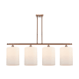 Innovations Lighting Cobbleskill 4 Light 48" Wide Linear Pendant Antique Copper / Matte White