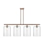Innovations Lighting Cobbleskill 4 Light 48" Wide Linear Pendant Antique Copper / Clear