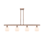 Innovations Lighting Athens 4 Light 48" Wide Linear Pendant with Shade Antique Copper / Matte White