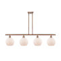Innovations Lighting Athens 4 Light 48" Wide Linear Pendant Antique Copper / Matte White