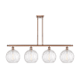 Innovations Lighting Athens 4 Light 48" Wide Linear Pendant Antique Copper / Clear Water Glass