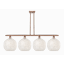 Innovations Lighting White Mouchette 4 Light 51" Wide Pendant Antique Copper / White Mouchette