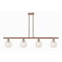 Innovations Lighting White Mouchette 4 Light 48" Wide Pendant Antique Copper / White Mouchette