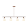 Innovations Lighting White Venetian 4 Light 48" Wide Pendant Antique Copper / White Venetian