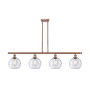 Innovations Lighting Athens 4 Light 48" Wide Linear Pendant Antique Copper / Seedy
