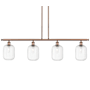 Innovations Lighting Preston 4 Light 48" Wide Linear Pendant Antique Copper / Clear