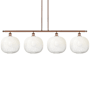Innovations Lighting Brookhaven Sphere 4 Light 49" Wide Linear Pendant Antique Copper / Opal