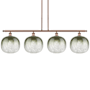 Innovations Lighting Brookhaven Sphere 4 Light 49" Wide Linear Pendant Antique Copper / Slate