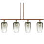 Innovations Lighting Brookhaven Flute 4 Light 48" Wide Linear Pendant Antique Copper / Slate