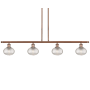 Innovations Lighting Ithaca 4 Light 48" Wide Linear Pendant with Shades Antique Copper / Clear Ithaca