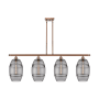 Innovations Lighting Vaz 4 Light 48" Wide Linear Pendant Antique Copper / Smoked