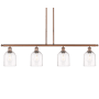 Innovations Lighting Bella 4 Light 48" Wide Linear Pendant Antique Copper / Clear