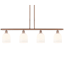 Innovations Lighting Bella 4 Light 48" Wide Linear Pendant Antique Copper / Gloss White