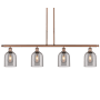 Innovations Lighting Bella 4 Light 48" Wide Linear Pendant Antique Copper / Light Smoke