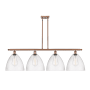Innovations Lighting Bristol Glass 4 Light 51" Wide Linear Pendant Antique Copper / Seedy