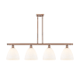 Innovations Lighting Bristol Glass 4 Light 48" Wide Linear Pendant Antique Copper / Matte White