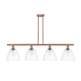 Innovations Lighting Bristol Glass 4 Light 48" Wide Linear Pendant Antique Copper / Clear