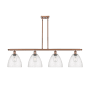 Innovations Lighting Bristol Glass 4 Light 48" Wide Linear Pendant Antique Copper / Seedy
