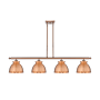 Innovations Lighting Adirondack 4 Light 48" Wide Linear Pendant Antique Copper