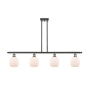 Innovations Lighting Belfast 4 Light 48" Wide Linear Chandelier Black Antique Brass / Matte White